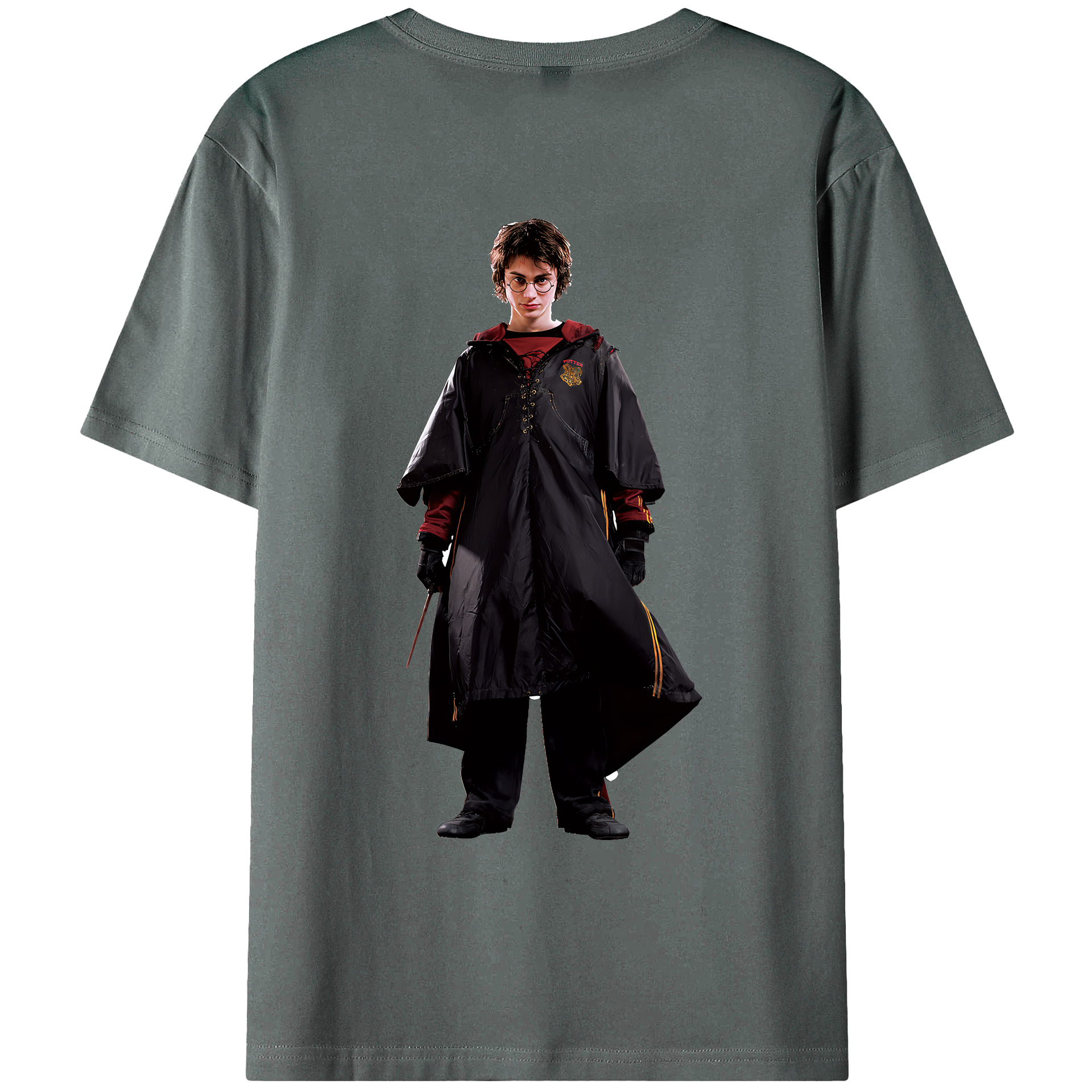 （画像用） Harry Potter ハリー・ポッターシリーズ 綿100％ メンズ半袖Tシャツ（バックプリント） 通気性